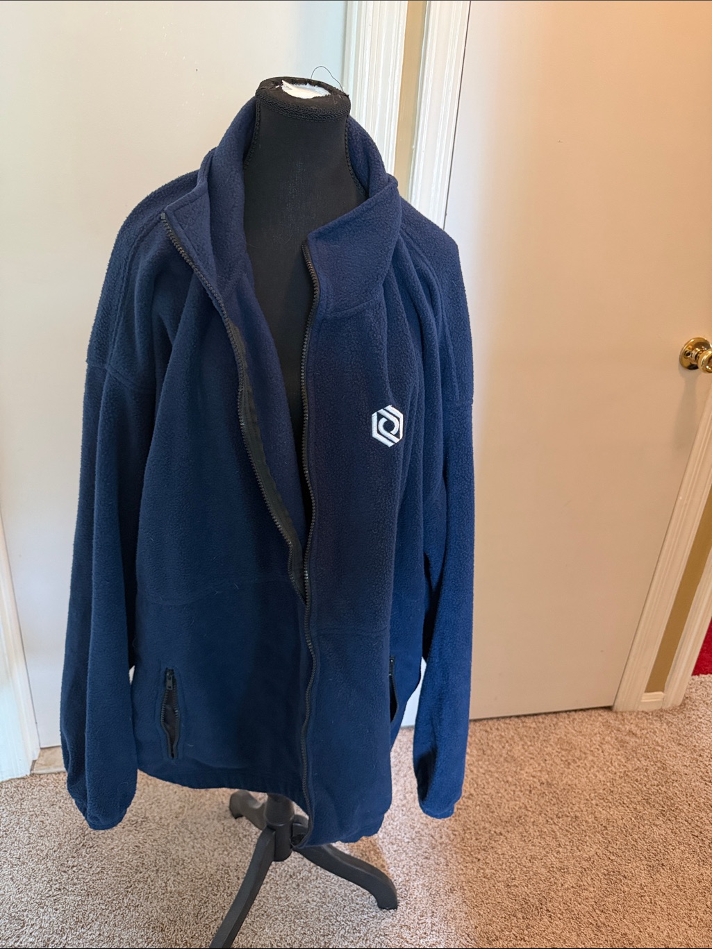 Men's Navy Fleece Full-Zip Jacket